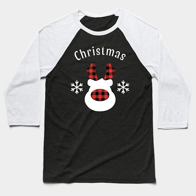 Christmas Reindeer Ugly Sweater Baseball T-Shirt by LuisP96